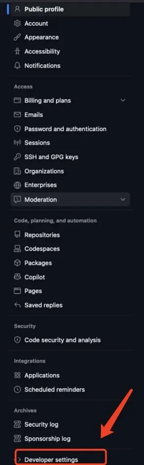 Developer Settings
